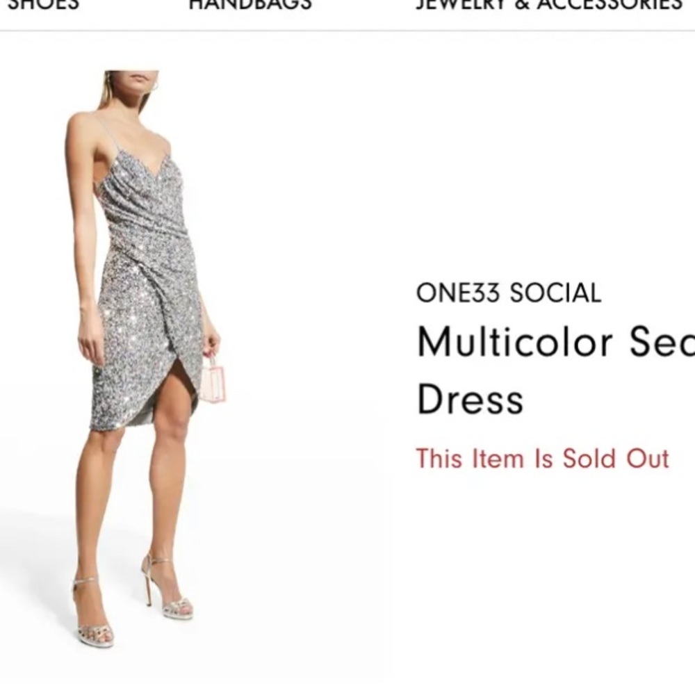 ONE33 Social Women's Silver Sequin Lace-up Back Dress Size 2 with tags